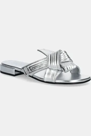 Kenzo Klapki skórzane Mule damskie kolor FE62MU125L77.AG