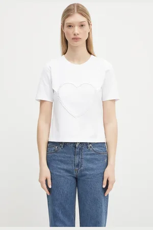 Ganni T-shirt bawełniany Heavy Cotton Heart Small damski kolor T4150