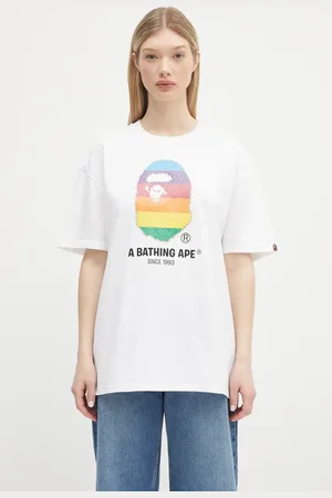 A Bathing Ape T-shirt bawełniany Crystal Ape Head Oversized damski kolor 1L30209008