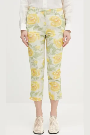 Kenzo Spodnie damskie kolor proste high waist FF52PA0939O1.01