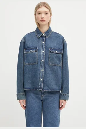 ANINE BING Kurtka jeansowa Paxton Shirt kolor przejściowa A.07.10673