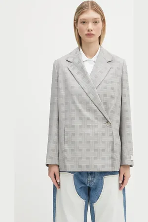 Kenzo Marynarka wełniana kolor dwurzędowa wzorzysta FF52VE2589JW.93