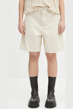 Carhartt Szorty jeansowe Drewe Short damskie kolor gładkie high waist I034834
