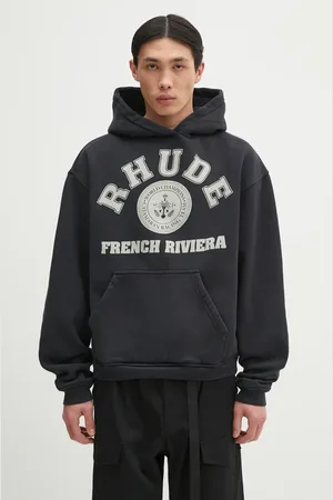 Rhude Bluza bawełniana French Riviera męska kolor z kapturem z nadrukiem RHPS25HO04012