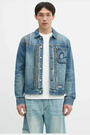 Evisu Kurtka jeansowa 2-tone Denim w Inserted Daicock kolor przejściowa 2ESHTM5DJ1041