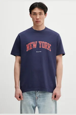 Sporty & Rich T-shirt bawełniany New York Ivy kolor z nadrukiem TO043606304BL106