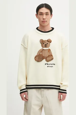 Palm Angels Sweter wełniany Bear In Mind męski kolor PMHE007S25KNI0010360