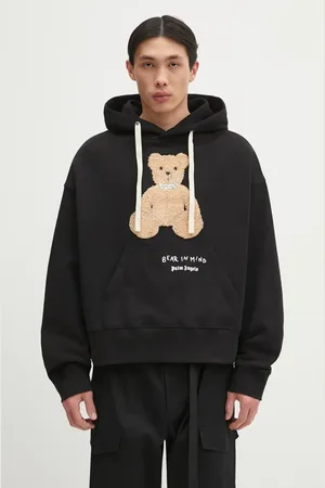 Palm Angels Bluza bawełniana Bear In Mind męska kolor z kapturem z aplikacją PMBB172S25FLE0011060