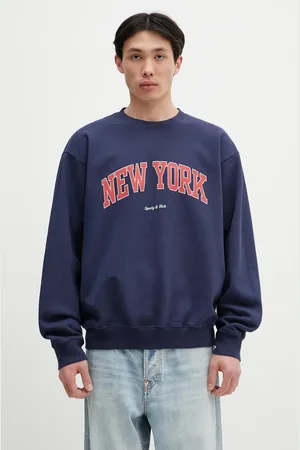 Sporty & Rich Bluza bawełniana New York Ivy Crewneck kolor z nadrukiem ST071606304BL106