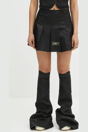 Ganni Spódnica Duchesse Nylon Pleated Mini kolor mini rozkloszowana W0479