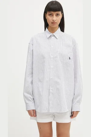 Sporty & Rich Koszula bawełniana Src Oversized damska kolor relaxed z kołnierzykiem klasycznym SI006606302ST02