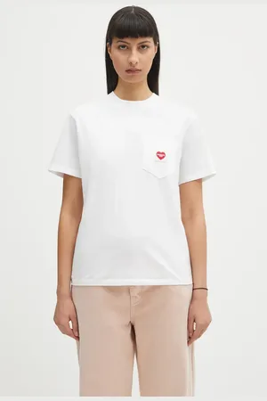 Carhartt T-shirt bawełniany S/S Pocket Heart T-Shirt damski kolor I032180