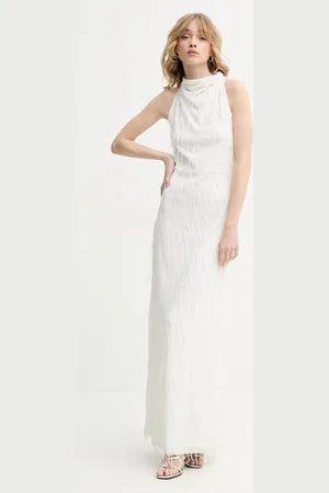 ROTATE Sukienka kolor maxi dopasowana 113910857