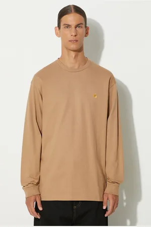 Carhartt Longsleeve bawełniany Longsleeve Chase kolor gładki I026392.2GQXX