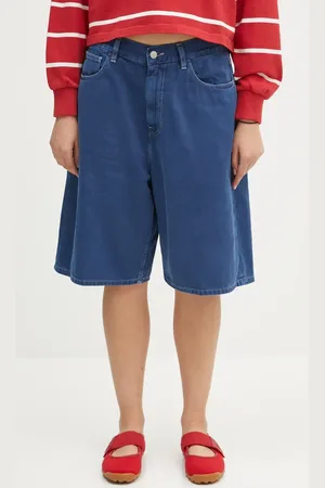 Carhartt Szorty jeansowe Brandon Short damskie kolor gładkie high waist I034839