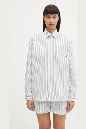 Sporty & Rich Koszula bawełniana Src Oversized damska kolor relaxed z kołnierzykiem klasycznym SI006606302ST71