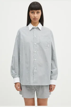 Sporty & Rich Koszula bawełniana Src Oversized damska kolor relaxed z kołnierzykiem klasycznym SI019606302ST71