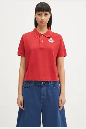 Sporty & Rich Polo bawełniane H&W Crest Pique damski kolor TO085606241RE15