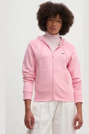 Lacoste Bluza damska kolor z kapturem gładka