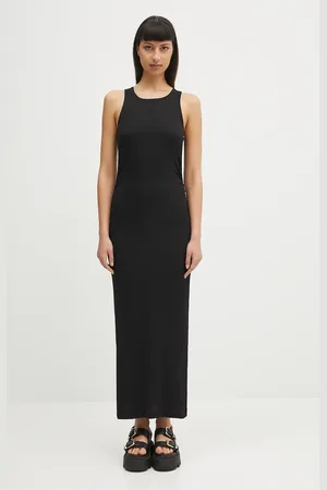 Ganni Sukienka Soft Cotton Rib Tank Top Long kolor maxi dopasowana T3935