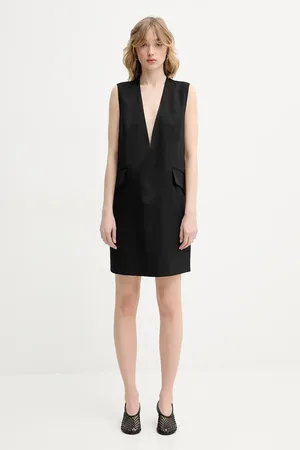 Maison Margiela Sukienka z domieszką wełny kolor mini oversize S52DA0046.M35153