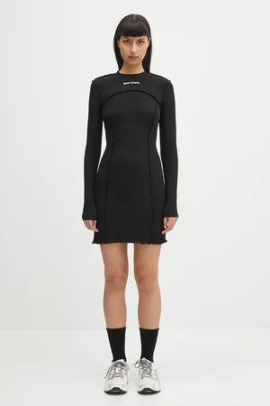 Palm Angels Sukienka Classic Logo Rib kolor mini dopasowana PWDH004C99FAB0011003