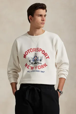 Ralph Lauren Bluza bawełniana Lscnvfm2 Long Sleeve męska kolor z nadrukiem 710972336