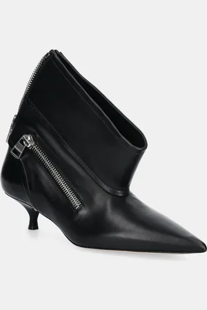 J.W.Anderson Botki skórzane Biker Kitten Heel damskie kolor na małym obcasie BT0105.LA0268