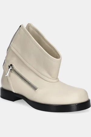 J.W.Anderson Botki skórzane Biker Boot damskie kolor na płaskim obcasie BT0101.LA0268