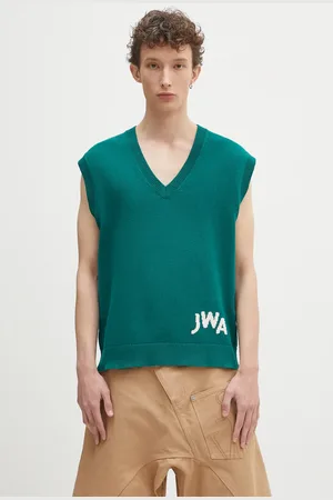 J.W.Anderson Kamizelka z domieszką kaszmiru Jwa V Neck męski kolor KW1349.YN0398.540