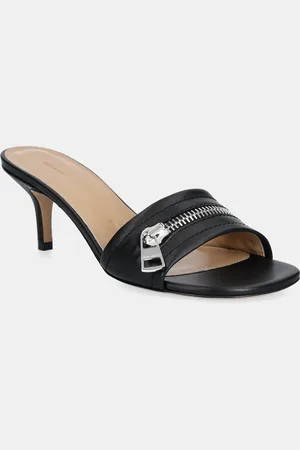 J.W.Anderson Klapki skórzane Biker Heel Sandal damskie kolor na szpilce SN0105.LA0268