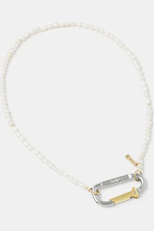 ARIES Naszyjnik Mini Carabiner Pearl Necklace męski AR9026703