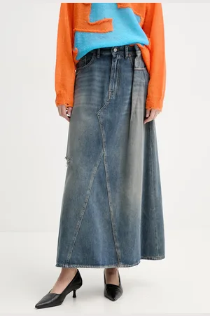 Maison Margiela Spódnica jeansowa kolor maxi rozkloszowana S52ME0022.M30017