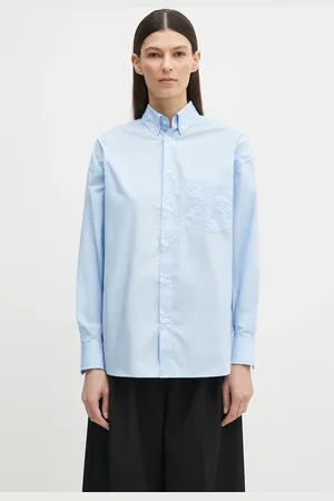 Fiorucci Koszula bawełniana Angel Embroidered Relaxed Fit damska kolor relaxed z kołnierzykiem klasycznym U02SPTLO055CO02BL02