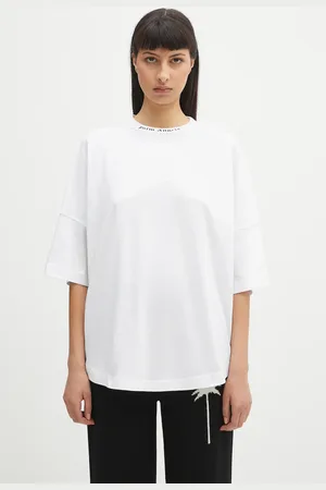 Palm Angels T-shirt bawełniany Back Curved Logo Loose damski kolor PWAA023S25JER0040110