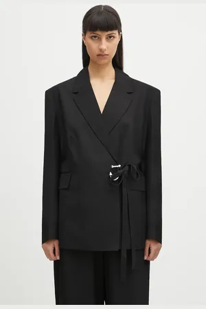 J.W.Anderson Marynarka z domieszką jedwabiu Tailored Wrap kolor jednorzędowa gładka JK0369.PG1684.999