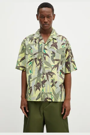Kenzo Koszula z domieszką lnu męska kolor relaxed FF55CH1309P1.45