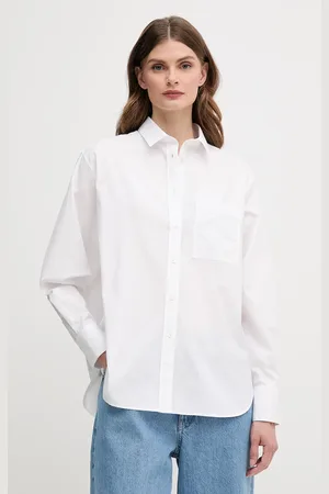 Lacoste Koszula bawełniana damska kolor relaxed z kołnierzykiem klasycznym CF0215