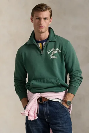 Ralph Lauren Bluza bawełniana Lscnm3 Long Sleeve Half Zip męska kolor gładka 710972670