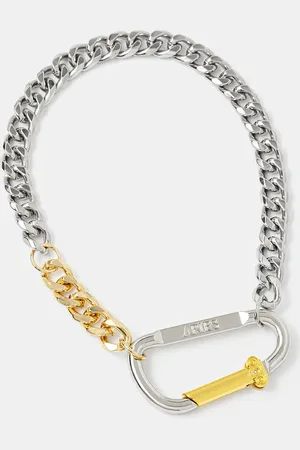 ARIES Naszyjnik Column Carabiner Silver Necklace męska AR9026303