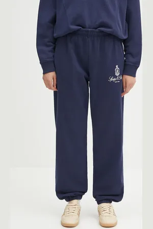 Sporty & Rich Spodnie dresowe bawełniane Vendome Embroidered damskie kolor z aplikacją PA036606231BL106