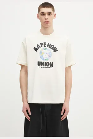 AAPE T-shirt bawełniany Basic męski kolor z nadrukiem AAPTEM1643XXO