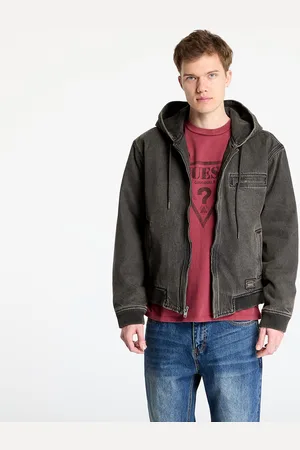 Guess Kurtka Black Sanded Denim Hoodie L