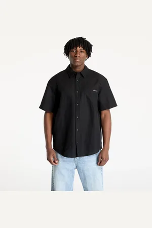 Calvin Klein Koszula Jeans Linen Cotton Shortsleeve Shirt L