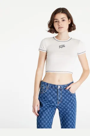 Guess T-shirt GUESS Mya Ribbed Crop Baby Tee L