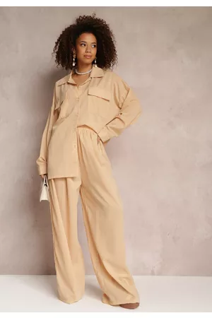 Renee Kobieta Oversize - 2-częściowy Komplet Koszula i Spodnie Oversize Poinsetta