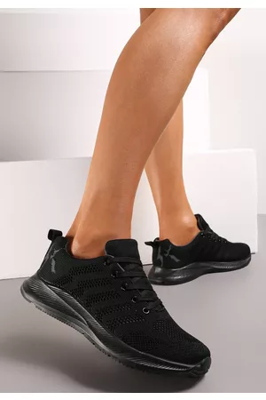 Renee Kobieta Buty sznurowane - Czarno-Szare Sznurowane Buty Sportowe przed Kostkę z Okrągłym Noskiem Nicolasa