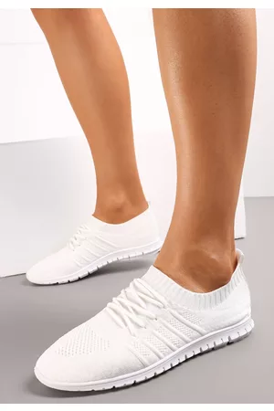 Renee Kobieta Buty sznurowane - Białe Buty Sportowe Sznurowane przed Kostkę Nillie