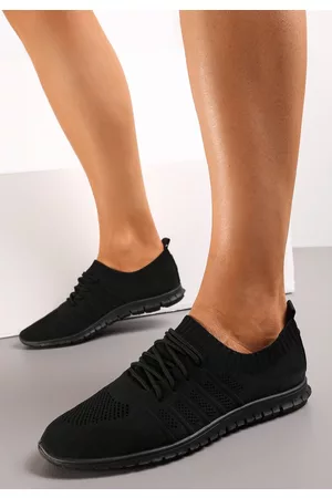 Renee Kobieta Buty sznurowane - Czarne Buty Sportowe Sznurowane przed Kostkę Nillie