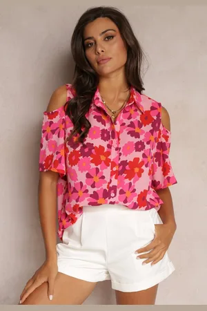 Renee Fuksjowa Koszula Open Shoulder w Kwiatowy Print Veconda